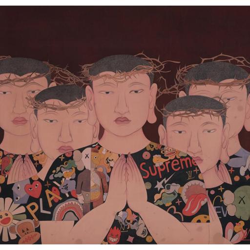 As It Is · Collectivism (《如是 · 集体主义》) · Rich Color Silk Painting(绢本重彩) · 72x95cm · 2020