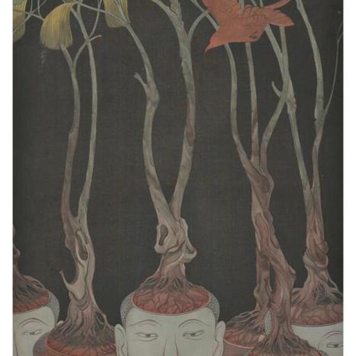 As It Is · Growth (《如是 · 生长》) · Rich Color Silk Painting(绢本重彩) · 56x127cm · 2019