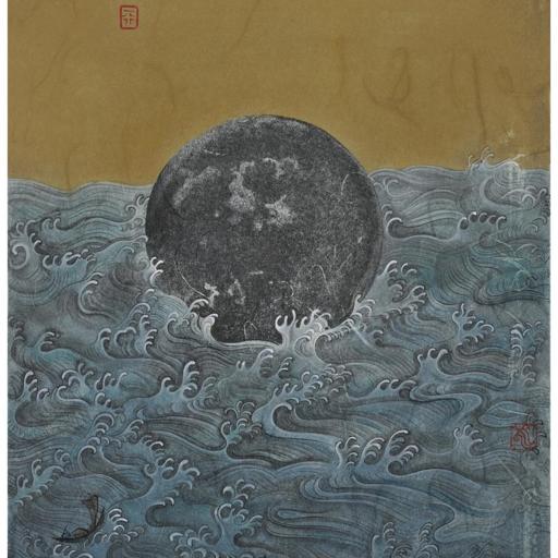 Tales and Legends · Blinding Moon 3 (《故事和传说 · 眩月 · 3》) · Fine Brushwork and Heavy Color(工笔重彩) · 24x27cm · 2017
