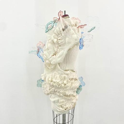 Into merged reality, an alternative fantasy · Mohair, alpaca, wool, cashmere, cotton, acrylic, transparent yarns · New York, United States · 2023