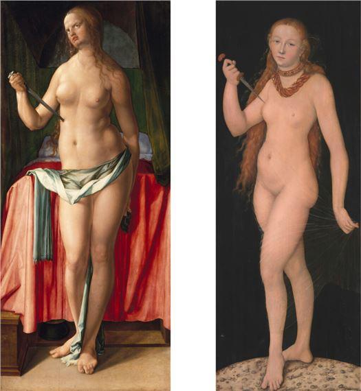 Albrecht Dürer and Lucas Cranach the Elder: All Eyes On: Nude model and virtuous heroine | Albrecht Dürer, Lucas Cranach the Elder | Alte Pinakothek