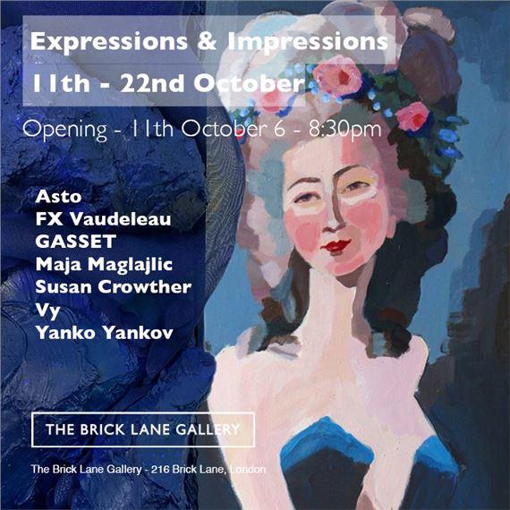 Expressions & Impressions | FX Vaudeleau, Maja Maglajlic, Sophia Tristán, Susan Crowther, Vy, Yanko Yankov | The Brick Lane Gallery