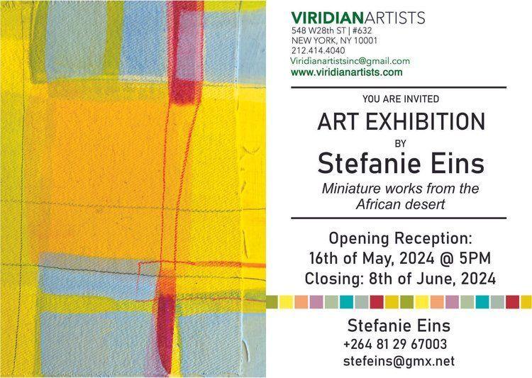 Stefanie Eins. Miniature Works from the African Desert  | Stefanie Eins | Viridian Artists Inc.
